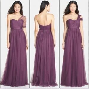 Jenny Yoo Annabelle Convertible Tulle Bridesmaid Prom Dress Raisin Size 4 New